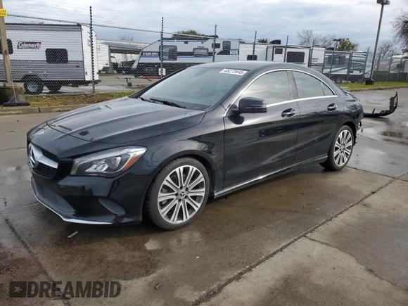 2018 Mercedes-Benz CLA 250 with VIN WDDSJ4EB1JN612712, listed as a Copart auction lot 45273445 with 59,867 mi miles and Salvage title. Bid and sale history available at DreamBid. Image 1.