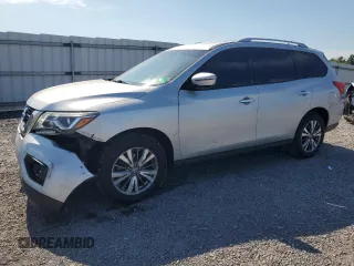 2018 Nissan Pathfinder SV z VIN 5N1DR2MN3JC643916, wystawiony jako Copart lot #56252815 z przebiegiem 167 556 mil mil oraz Szkoda całkowita • Salvage title. Historia ofert i sprzedaży dostępna na DreamBid. Obrazek 1.