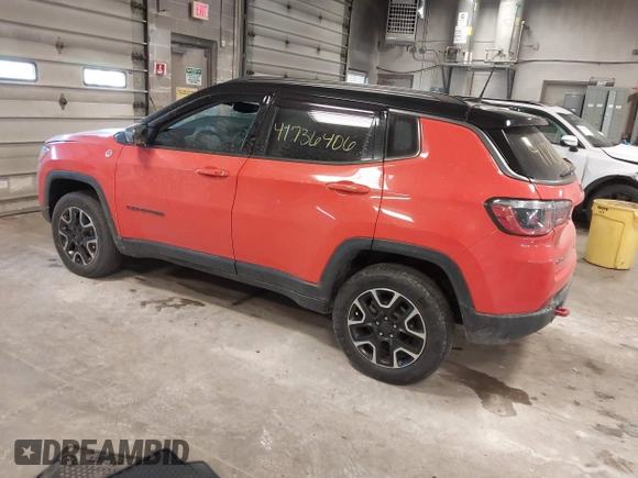 2020 Jeep Compass Trailhawk with VIN 3C4NJDDB9LT122174, listed as a IAAI auction lot 41736406 with 74,807 mi miles and . Bid and sale history available at carsss.com. Image 3.