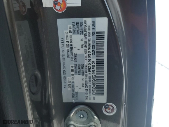2017 FIAT 124 Spider Elaborazione Abarth with VIN JC1NFAEK4H0124592, listed as a Copart auction lot 45479715 with 81593 miles and Salvage Title. Bid and sale history available at carsss.com. Image 12.