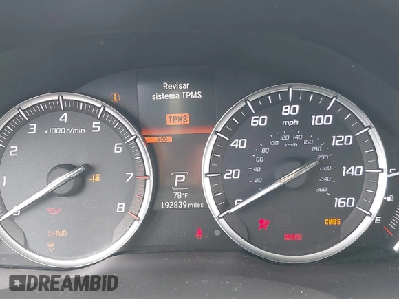 2014 Acura MDX Advance with VIN 5FRYD4H81EB038983, listed as a IAAI auction lot 40151615 with 192,839 mi miles and . Bid and sale history available at DreamBid. Image 7.