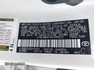 2021 Toyota C-HR LE with VIN JTNKHMBX1M1098521, listed as a IAAI auction lot 41539775 with 14,840 mi miles. Bid and sale history available at carsss.com. Image 9.