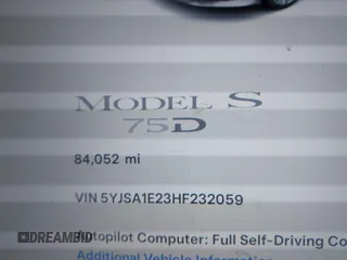 2017 Tesla Model S 100D with VIN 5YJSA1E23HF232059, listed as a IAAI auction lot 41394046 with 84,052 mi miles and . Bid and sale history available at DreamBid. Image 7.