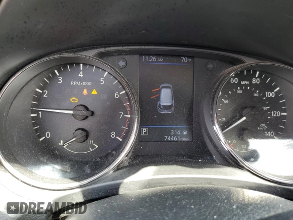 2018 Nissan Rogue SV with VIN JN8AT2MV9JW349335, listed as a Copart auction lot 52323385 with 74,461 mi miles and Salvage Title. Bid and sale history available at carsss.com. Image 9.