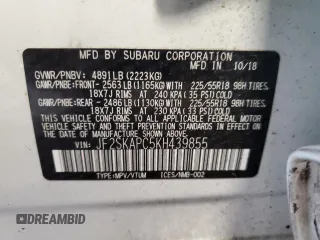 2019 Subaru Forester Sport with VIN JF2SKAPC5KH439855, listed as a Copart auction lot 54047755 with 68,430 mi miles and Salvage Title. Bid and sale history available at carsss.com. Image 14.