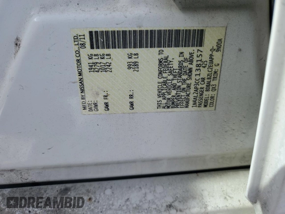 2012 Nissan Altima 2.5 S with VIN 1N4AL2AP3CC138157, listed as a Copart auction lot 45239925 with 124,802 mi miles and Salvage Title. Bid and sale history available at carsss.com. Image 14.