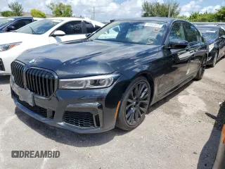 2021 BMW 7 Series 750i xDrive with VIN WBA7U2C08MCF16539, listed as a Copart auction lot 49942073 with 19,846 mi miles. Bid and sale history available at carsss.com. Image 1.