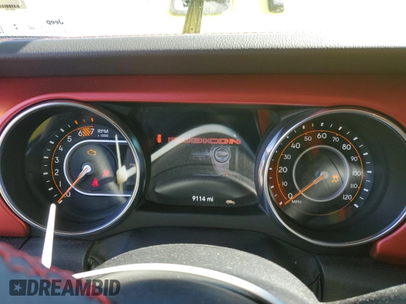 2023 Jeep Wrangler Rubicon with VIN 1C4HJXFN6PW515569, listed as a Copart auction lot 46721135 with 9,114 mi miles and Salvage title. Bid and sale history available at DreamBid. Image 9.