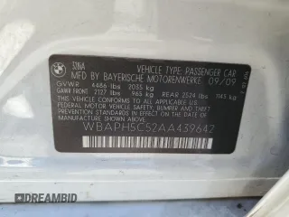 2010 BMW 3 Series 328i with VIN WBAPH5C52AA439642, listed as a Copart auction lot 42956485 with 82,960 mi miles and Salvage title. Bid and sale history available at DreamBid. Image 12.