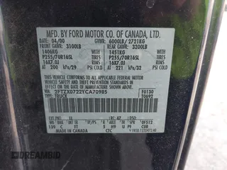 2000 Ford F-150 XL с VIN 2FTZX0722YCA70985, выставлен на аукционе IAAI как лот 42476412 с пробегом 171 033 миль миль и . История ставок и продаж доступна на DreamBid. Изображение 9.