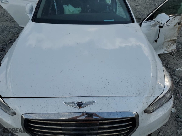 2017 Genesis G90 3.3T Premium with VIN KMHG34JA1HU028331, listed as a Copart auction lot 69509434 with 0 mi miles and Salvage Title. Bid and sale history available at carsss.com. Image 12.