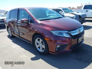 2018 Honda Odyssey EX-L with VIN 5FNRL6H78JB035214, listed as a IAAI auction lot 41820135 with 184,380 mi miles. Bid and sale history available at carsss.com. Image 1.