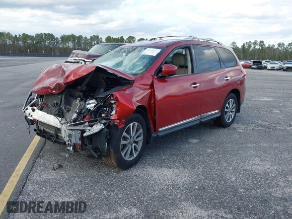 2015 Nissan Pathfinder SV with VIN 5N1AR2MN9FC625169, listed as a IAAI auction lot 40940937 with 68,555 mi miles and . Bid and sale history available at DreamBid. Image 2.
