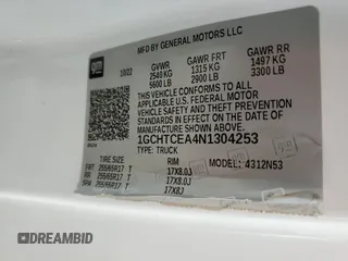 2022 Chevrolet Colorado 4WD LT with VIN 1GCHTCEA4N1304253, listed as a Copart auction lot 61250185 with 50,260 mi miles and Clean title. Bid and sale history available at DreamBid. Image 13.