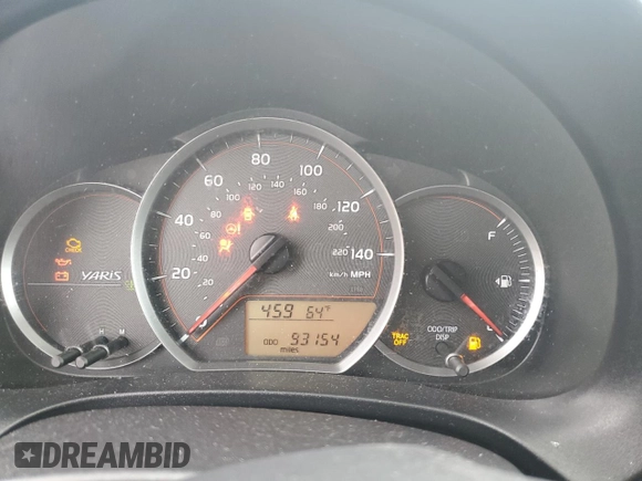 2014 Toyota Yaris L with VIN VNKJTUD30EA008535, listed as a Copart auction lot 51154265 with 93,154 mi miles and Salvage Title. Bid and sale history available at carsss.com. Image 9.