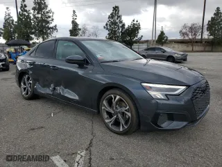 2023 Audi A3 Premium Plus with VIN WAUHUDGY2PA120832, listed as a Copart auction lot 45566805 with 15,014 mi miles and Salvage Title. Bid and sale history available at carsss.com. Image 4.
