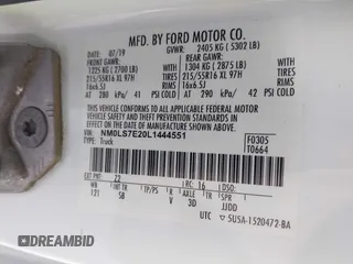 2020 Ford Transit Connect XL z VIN NM0LS7E20L1444551, wystawiony jako IAAI lot #42246989 z przebiegiem 114 116 mil mil oraz . Historia ofert i sprzedaży dostępna na DreamBid. Obrazek 9.