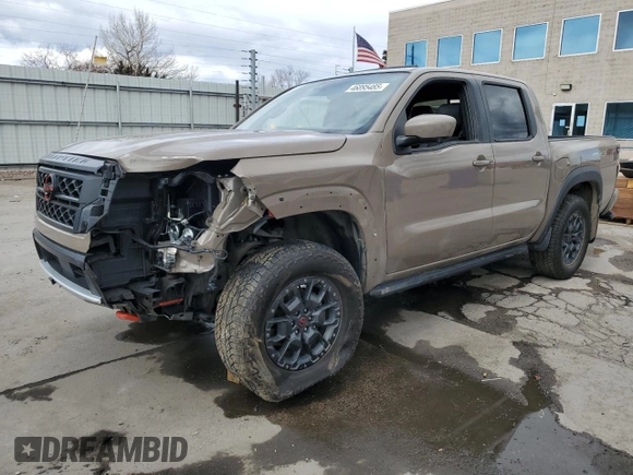 2023 Nissan Frontier Pro-4X with VIN 1N6ED1EK5PN641391, listed as a Copart auction lot 46895485 with 17,465 mi miles and Salvage title. Bid and sale history available at DreamBid. Image 1.