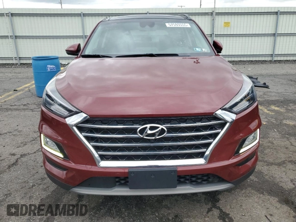 2020 Hyundai Tucson Ultimate with VIN KM8J3CAL2LU258843, listed as a Copart auction lot 57593555 with 67,633 mi miles and Salvage title. Bid and sale history available at DreamBid. Image 5.