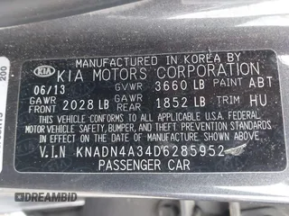 2013 Kia Rio EX with VIN KNADN4A34D6285952, listed as a IAAI auction lot 42036441 with 153,462 mi miles and . Bid and sale history available at DreamBid. Image 9.