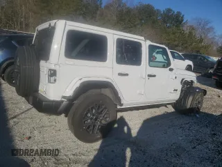 2025 Jeep Wrangler Sahara with VIN 1C4PJXENXSW500496, listed as a Copart auction lot 41934515 with 6,265 mi miles and Salvage Title. Bid and sale history available at DreamBid. Image 3.