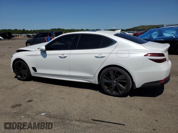 2023 Genesis G70 2.0T with VIN KMTG34TA8PU134275, listed as a Copart auction lot 63462324 with 8,017 mi miles and Salvage Title. Bid and sale history available at carsss.com. Image 2.