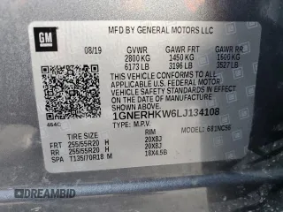 2020 Chevrolet Traverse LT with VIN 1GNERHKW6LJ134108, listed as a Copart auction lot 58661185 with 122,949 mi miles and Salvage title. Bid and sale history available at DreamBid. Image 13.