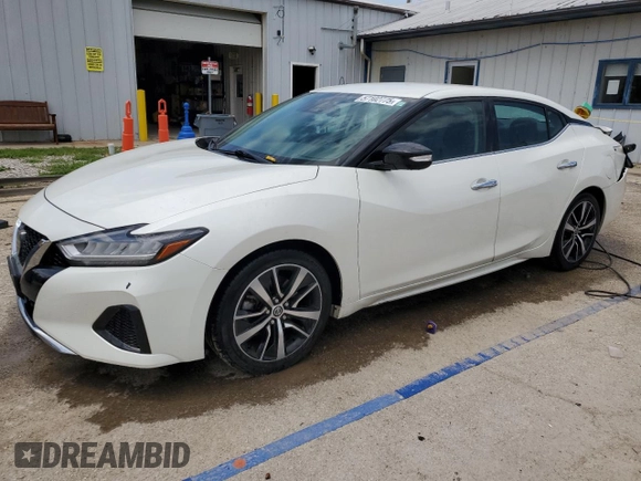2021 Nissan Maxima SV z VIN 1N4AA6CV0MC509513, wystawiony jako Copart lot #57102775 z przebiegiem 77 319 mil mil oraz Szkoda całkowita • Salvage title. Historia ofert i sprzedaży dostępna na DreamBid. Obrazek 1.