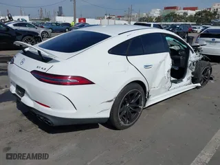 2022 Mercedes-Benz AMG GT with VIN W1K7X5KB9NA052756, listed as a IAAI auction lot 41592971 with 21,418 mi miles. Bid and sale history available at carsss.com. Image 4.