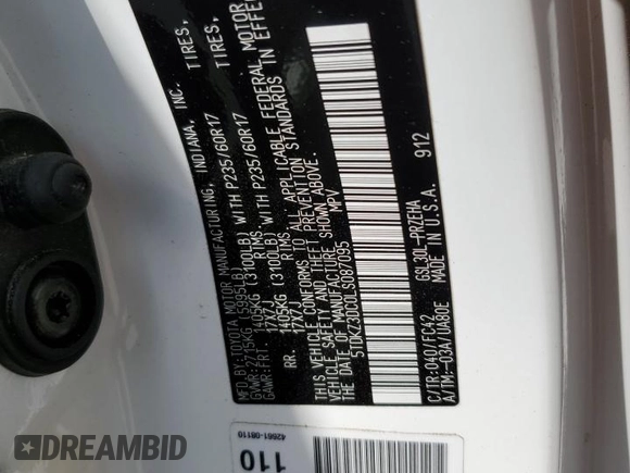 2020 Toyota Sienna LE Auto Access Seat with VIN 5TDKZ3DC0LS087095, listed as a Copart auction lot 48288585 with 81,203 mi miles and Salvage Title. Bid and sale history available at DreamBid. Image 14.