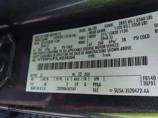 2020 Ford F-150 XL с VIN 1FTEW1CP3LKE35204, выставлен на аукционе IAAI как лот 41943668 с пробегом 48 435 миль миль и . История ставок и продаж доступна на DreamBid. Изображение 9.