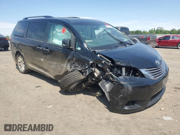 2017 Toyota Sienna XLE with VIN 5TDDZ3DC6HS186360, listed as a Copart auction lot 57504965 with 99,026 mi miles and Salvage title. Bid and sale history available at DreamBid. Image 4.