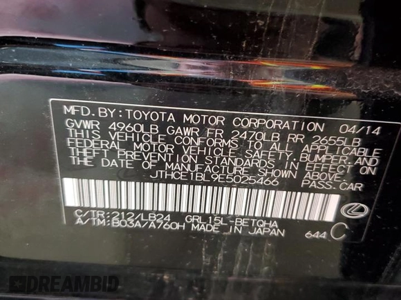 2014 Lexus GS 350 z VIN JTHCE1BL9E5025466, wystawiony jako Copart lot #75546614 z przebiegiem 173 455 mil mil oraz Szkoda całkowita • Salvage title. Historia ofert i sprzedaży dostępna na DreamBid. Obrazek 13.