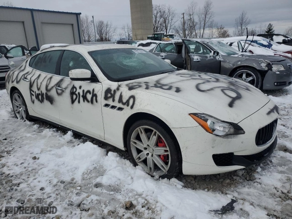 2016 Maserati Quattroporte S Q4 with VIN ZAM56RRA9G1188571, listed as a Copart auction lot 82316844 with 0 mi miles and Clean Title. Bid and sale history available at carsss.com. Image 4.