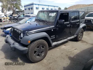 2018 Jeep Wrangler JK Unlimited Sport S with VIN 1C4BJWDG9JL812395, listed as a Copart auction lot 76397134 with 64,866 mi miles and Salvage Title. Bid and sale history available at carsss.com. Image 1.