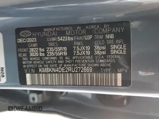 2024 Hyundai Ioniq 5 SEL с VIN KM8KN4DE2RU272669, выставлен на аукционе Copart как лот 54598155 с пробегом 9 810 миль миль и Списание • Salvage title. История ставок и продаж доступна на DreamBid. Изображение 14.
