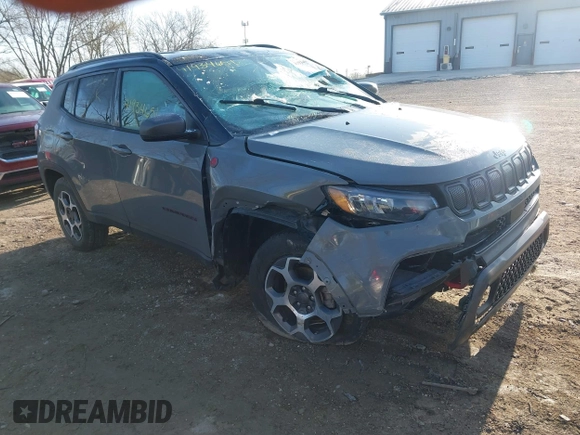 2022 Jeep Compass Trailhawk with VIN 3C4NJDDB6NT170282, listed as a IAAI auction lot 41934651 with 30,781 mi miles and . Bid and sale history available at DreamBid. Image 1.