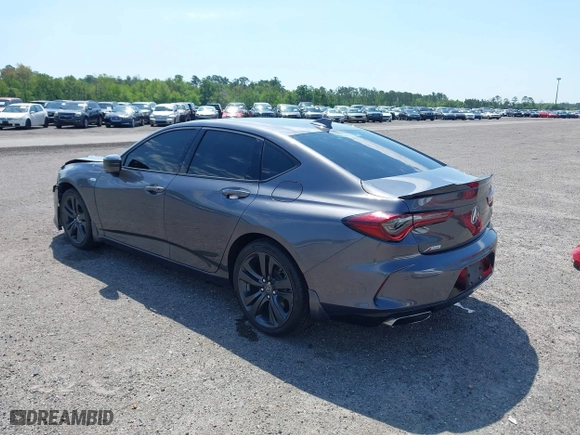2022 Acura TLX w/A-Spec Package with VIN 19UUB5F55NA002177, listed as a IAAI auction lot 41208723 with 58,795 mi miles. Bid and sale history available at carsss.com. Image 3.