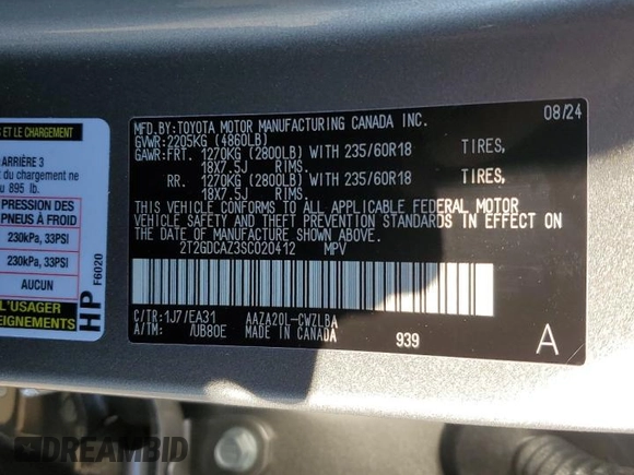 2025 Lexus NX with VIN 2T2GDCAZ3SC020412, listed as a Copart auction lot 81530414 with 0 mi miles and Salvage Title. Bid and sale history available at carsss.com. Image 13.
