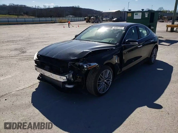 2021 Genesis G70 2.0T with VIN KMTG34LA5MU074208, listed as a Copart auction lot 46582154 with 45,911 mi miles. Bid and sale history available at carsss.com. Image 11.