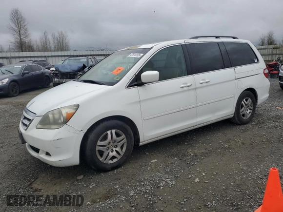 2005 Honda Odyssey EX-L with VIN 5FNRL38655B000691, listed as a Copart auction lot 47814195 with 233,384 mi miles and Clean Title. Bid and sale history available at carsss.com. Image 1.
