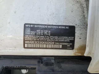 2016 BMW 3 Series 328i xDrive z VIN WBA8E3C53GK502624, wystawiony jako Copart lot #56710535 z przebiegiem 91 023 mil mil oraz Szkoda całkowita • Salvage title. Historia ofert i sprzedaży dostępna na DreamBid. Obrazek 13.