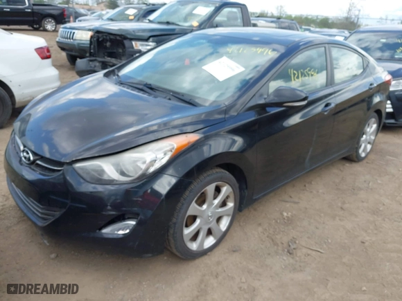 2012 Hyundai Elantra GLS with VIN KMHDH4AE8CU407441, listed as a IAAI auction lot 42125996 with 187,536 mi miles. Bid and sale history available at carsss.com. Image 2.