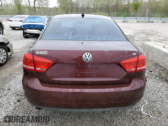 2013 Volkswagen Passat SE with VIN 1VWBP7A32DC087794, listed as a Copart auction lot 52509825 with 142,359 mi miles and Non repairable. Bid and sale history available at DreamBid. Image 6.