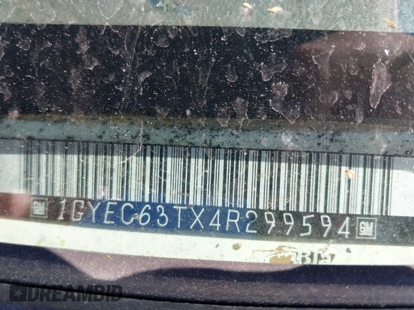 2004 Cadillac Escalade с VIN 1GYEC63TX4R299594, выставлен на аукционе IAAI как лот 41833184 с пробегом 320 822 миль миль и . История ставок и продаж доступна на DreamBid. Изображение 9.