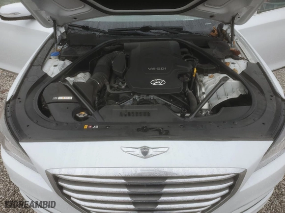 2016 Hyundai Genesis 3.8L with VIN KMHGN4JE2GU127753, listed as a Copart auction lot 45014325 with 110,869 mi miles and Salvage Title. Bid and sale history available at carsss.com. Image 12.