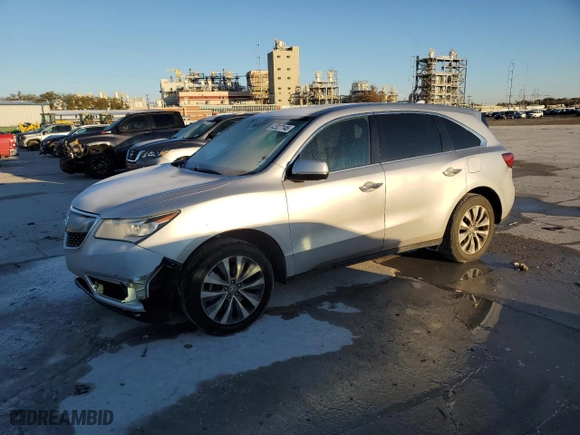 2015 Acura MDX Tech Pkg with VIN 5FRYD3H42FB004866, listed as a Copart auction lot 42027145 with 185,725 mi miles and Salvage Title. Bid and sale history available at carsss.com. Image 1.