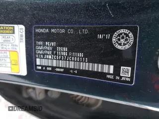 2018 Honda Clarity Plug-In Hybrid Touring with VIN JHMZC5F37JC800113, listed as a Copart auction lot 85114164 with 72,179 mi miles and Salvage Title. Bid and sale history available at carsss.com. Image 13.