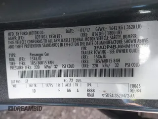2017 Ford Fiesta SE with VIN 3FADP4BJ6HM110298, listed as a IAAI auction lot 41939421 with 145,934 mi miles. Bid and sale history available at carsss.com. Image 9.