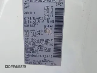 2018 Nissan Pathfinder SL with VIN 5N1DR2MN2JC613242, listed as a IAAI auction lot 41905624 with 126,529 mi miles. Bid and sale history available at carsss.com. Image 9.